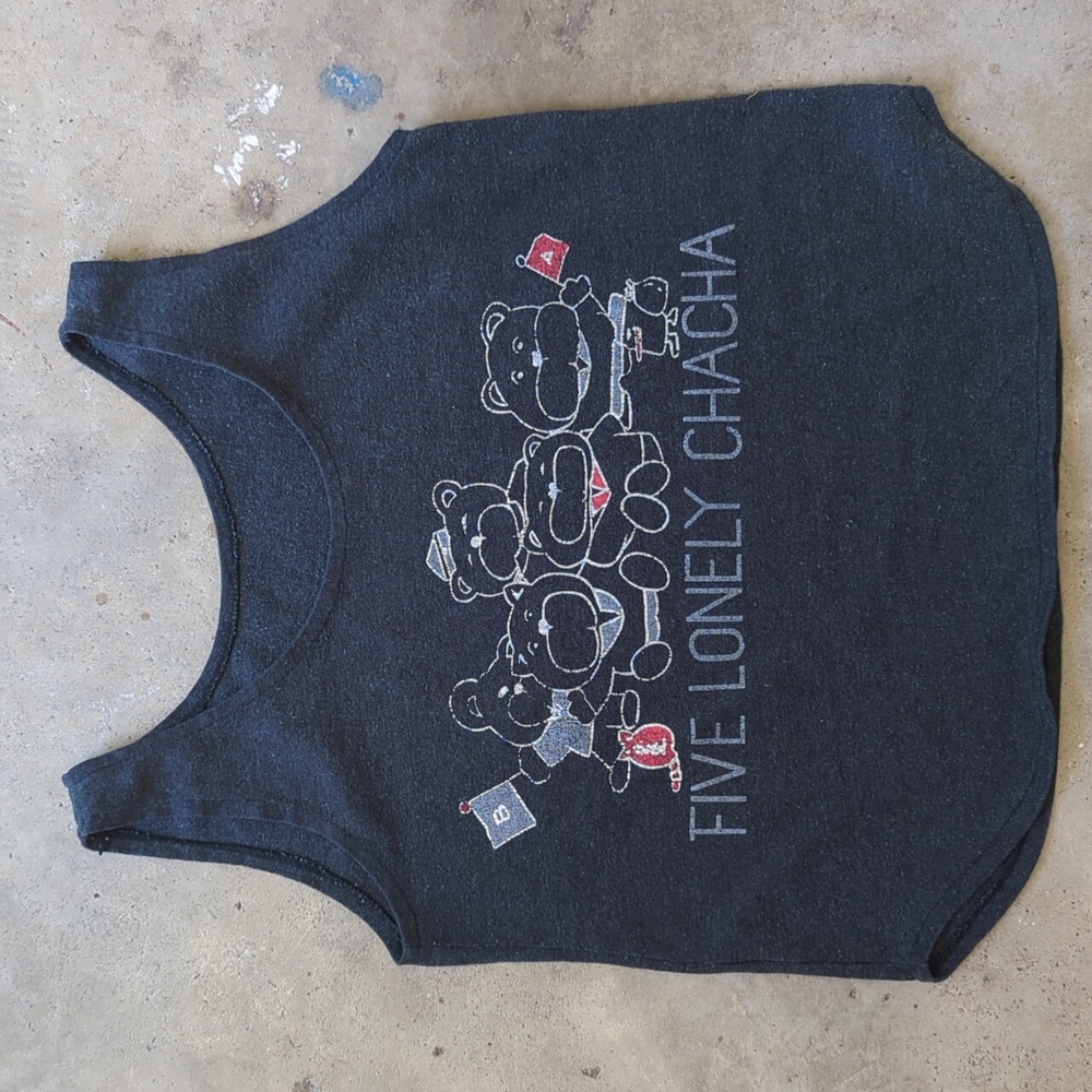 Cute Tank Top Funny School Animal Bear Faded Cracked Five Lonely Chacha Shirt